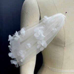 Beautiful Not Used Etsy 3D Floral Bridal Sleeves, Tulle Organza Detachable New